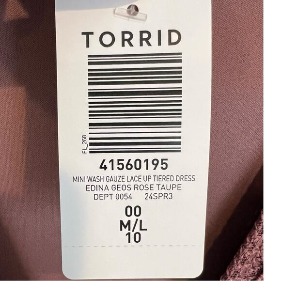 Torrid Boho Mini Washable Gauze Lace Up Tiered Dress Plus Size Large NWT - Picture 8 of 15